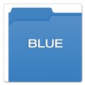 File Folders | Pendaflex R152 1/3 BLU 1/3-Cut Tabs Letter Size Double-Ply Reinforced Top Tab Colored File Folders - Blue (100/Box) image number 1