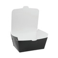 Food Trays, Containers, and Lids | Pactiv Corp. NOB03B 66 oz 6.5 x 4.5 x 3.25 EarthChoice OneBox Paper Box - Black (160/Carton) image number 1
