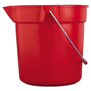 PAILS | Rubbermaid Commercial FG296300RED 10-Quart 10.5 in. Round Plastic Utility Pail - Red