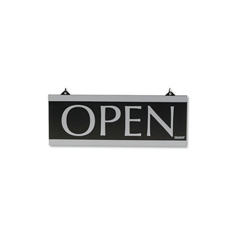Headline Sign 4246 13 x 5 Century Series Reversible Open/Closed Sign with Suction Mount - Black