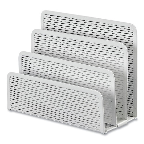 Desk Accessories & Office Organizers | Artistic ART20003WH Urban Collection 6.5 in. x 3.25 in. x 5.5 in. 3 Sections DL to A6 Size Files Punched Metal Letter Sorter - White image number 0