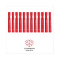 Permanent Markers | Universal UNV07052 Broad Chisel Tip Permanent Marker - Red (1 Dozen) image number 5