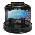 Desktop Organizers | Rolodex 1773083 6.5 in. Diameter x 6.5 in. Height 8 Compartments Steel Wire Mesh Spinning Desk Sorter - Black image number 2