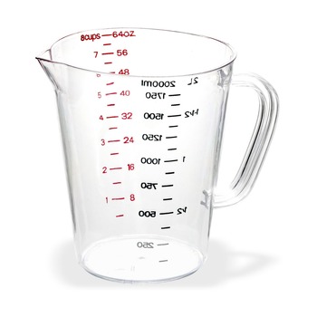 Carlisle 4314407 0.5 gal. Commercial Plastic Measuring Cup - Clear