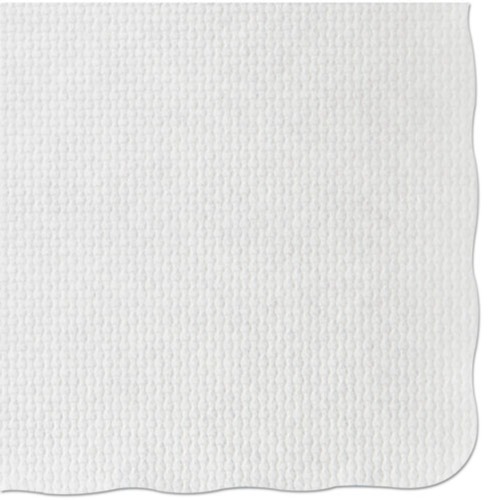  | Hoffmaster PM32052 9-1/2 in. x 13-1/2 in. Knurl Embossed Scalloped Edge Placemats - White (1000/Carton) image number 0