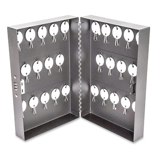 Cleaning Carts | CONTROLTEK 500150 7.75 in. x 3.25 in. x 11.5 in. 28-Key Combination Lockable Key Cabinet - Gray image number 0