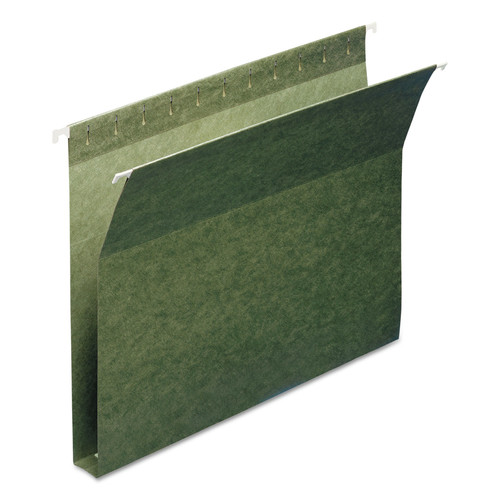 File Folders | Smead 64239 1 in. Capacity Letter Size Box Bottom Hanging File Folders - Standard Green (25/Box) image number 0