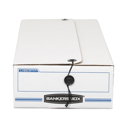 Mailing Boxes & Tubes | Bankers Box 00006 Liberty 9 in. x 24 in. x 6.38 in. Check and Form Boxes - White/Blue (12/Carton) image number 0