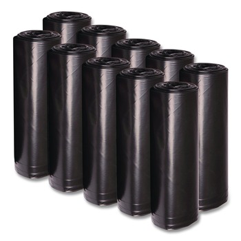 Boardwalk X8046XKKR01 40 in. x 46 in. 45 gal. 1.6 mil Recycled Low-Density Polyethylene Can Liners - Black (100/Carton)