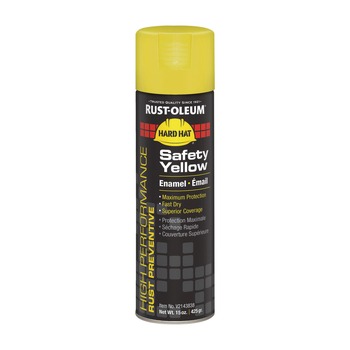 Rust-Oleum RSTV2143838CT Hard Hat 15 oz High Performance V2100 System Enamel Spray Paint - Gloss Safety Yellow (6/Carton)
