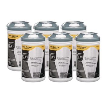 Sani Professional NIC P22884 7.5 in. x 5.38 in. Disinfecting Multi-Surface Wipes - White (6/Carton)