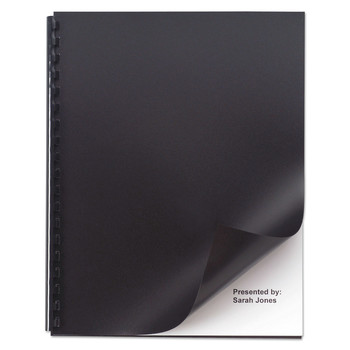 GBC 2514493P 11 in. x 8.5 in. Unpunched Opaque Plastic Presentation Covers for Binding Systems - Black (50/Pack)