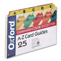 File Folders | Oxford 05827 5 x 8 A to Z Index Card Guides with Laminated Tabs - Manila (25-Piece/Set) image number 1