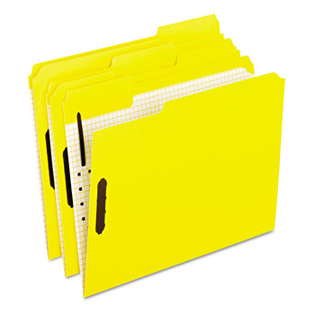 Pendaflex 21309 2 Fasteners Letter Size Colored Classification Folders with Embossed Fasteners - Yellow Exterior (50/Box)