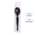 Cutlery | Boardwalk BWKSSHWPSBIW Heavyweight Wrapped Polystyrene Soup Spoons - Black (1000/Carton) image number 6