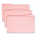 File Folders | Smead 17634 0.75 in. Expansion Assorted 1/3-Cut Tabs Legal Size Reinforced Top Tab Colored File Folders - Pink (100/Box) image number 0