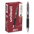 Pens | uni-ball 61257 Signo 207 0.5 mm Retractable Gel Pen - Red Ink/Smoke/Black/Red Barrel/Fine (1-Dozen) image number 0
