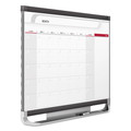 White Boards | Quartet CP32P2 36 in. x 24 in. Prestige 2 Magnetic Total Erase Monthly Calendar - White Surface, Graphite Gray Fiberboard/Plastic Frame image number 2
