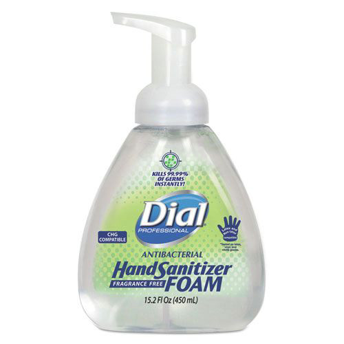 Hand Soaps | Dial Professional 1700006040 15.2 oz. Pump Bottle Antibacterial Foam Hand Sanitizer - Fragrance-Free (4/Carton) image number 0