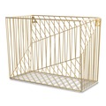 Desktop Organizers | U Brands 3231U02-06 Vena 6.85 in. Long Hanging File Basket - Gold/Letter Size image number 1