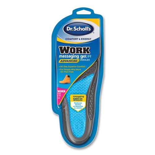 Safety & First Aid | Dr. Scholl's 87106012 Comfort And Energy Work Massaging Gel Insoles - Women Sizes 6 to 11, Black/Blue (1-Pair) image number 0