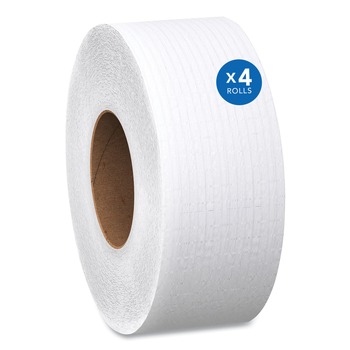 Scott 3148 3.55 in. x 1000 ft. 2-Ply Essential JRT Jumbo Roll Septic Safe Tissue - White (4 Rolls/Carton)