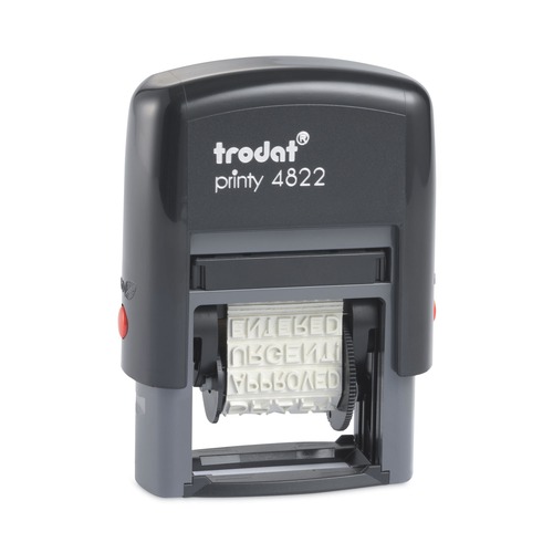 Stamps & Stamp Supplies | Trodat E4822 Printy 1.25 in. x 0.38 in. 12 Selectable Messages Self-Inking Stamp - Red image number 0