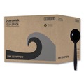 Cutlery | Boardwalk BWKSSHWPPBIW Heavyweight Wrapped Polypropylene Soup Spoons - Black (1000/Carton) image number 0
