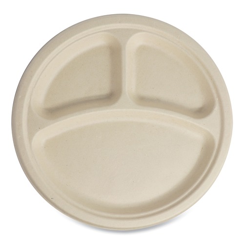 Bowls and Plates | World Centric PLSCU10TLFS 10 in. Diameter Paper Fiber Plates - Natural (700/Carton) image number 0