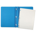 File Folders | Oxford 52501EE 3-Prong Fastener 0.5 in. Capacity 8.5 in. x 11 in. Title Panel and Border Front Report Cover - Light Blue (25/Box) image number 2