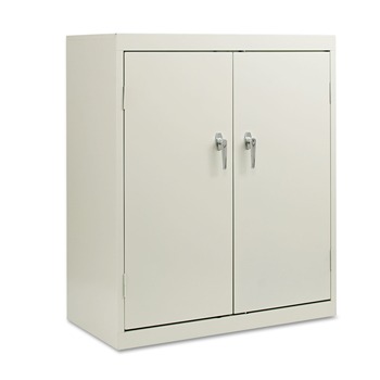 Alera CM4218LG 36 in. x 42 in. x 18 in. Assembled High Storage Cabinet with Adjustable Shelves - Light Gray