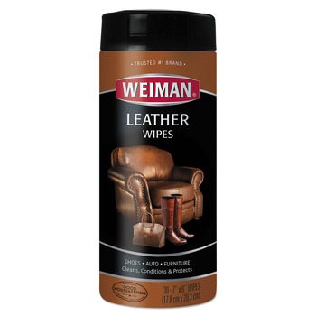 ALL PURPOSE CLEANERS | WEIMAN 91CT 1-Ply 7 in. x 8 in. Leather Wipes - White (4/Carton)