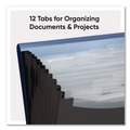 File Folders | Smead 70863 0.88 in. Expansion 1/6-Cut Tabs 12-Pocket Poly Expanding File - Letter Size/Black/Blue image number 1