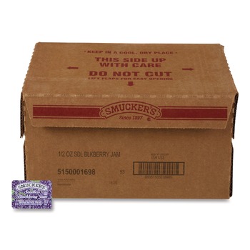 FOOD SERVICE | Smucker's 5150001698 0.5 oz. Jelly/Jam Plastic Portion Control Cups - Blackberry (200/Carton)