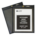 Sheet Protectors | C-Line 45912 75-Sheet 9 x 12 Stitched Shop Ticket Holders - One Side Clear (25/Box) image number 0