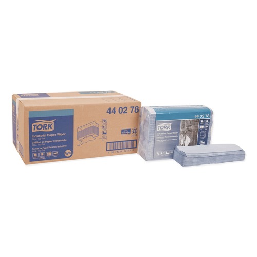 Paper Towels and Napkins | Tork 440278 4-Ply 12.8 in. x 16.4 in. Unscented Industrial Paper Wiper - Blue (450/Carton) image number 0