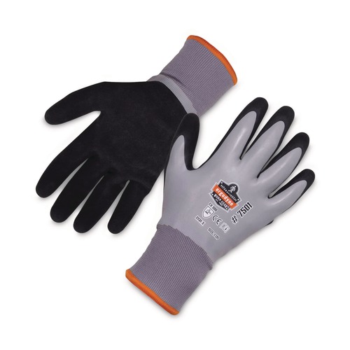 Cleaning Gloves | Ergodyne 17634 ProFlex 7501 Coated Waterproof Winter Gloves - Large Gray (1-Pair) image number 0