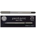 Back to School Sale | TOPS PEN12128 PENTONIC Medium 1 millimeter Stick Ballpoint Pen - Black Ink/Charcoal Gray Barrel (25/Pack) image number 0
