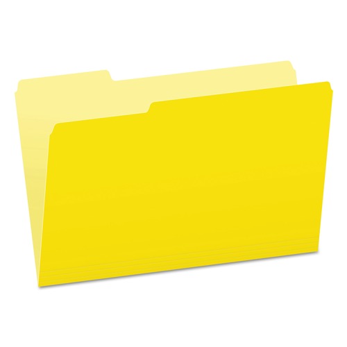 File Folders | Pendaflex 153 1/3 YEL 1/3-Cut Tabs Assorted Legal Size Colored File Folders - Yellow/Light Yellow (100/Box) image number 0