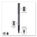 Pens | uni-ball 60025 Extra-Fine 0.5 mm Stick Deluxe Roller Ball Pen - Black Ink Metallic Gray/Black Barrel (1-Dozen) image number 2