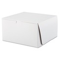 Food Trays, Containers, and Lids | SCT SCH 0977 10 in. x 10 in. x 5.5 in. Paper One-Piece Non-Window Bakery Boxes - White (100/Carton) image number 0