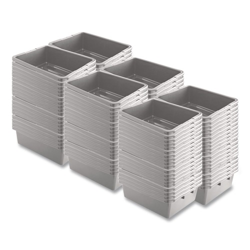 Cleaning Carts | Rubbermaid Commercial FG335192GRAY 17.3 in. x 7 in. x 21.5 in. Bus/Utility Box - Gray (1-Pallet) image number 0