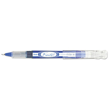 Pentel SD98-C Finito! Extra-Fine 0.4 millimeter Stick Porous Point Pen - Blue Ink/Blue/Silver/Clear Barrel (1-Dozen)