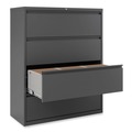 Office Filing Cabinets & Shelves | Alera 25511 42 in. x 18.63 in. x 52.5 in. 4-Drawer Lateral File - Charcoal image number 2