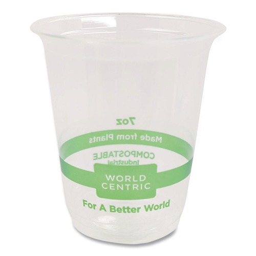 Cups and Lids | World Centric CP-CS-7 7 oz PLA Plastic Cold Cups - Clear (2000/Carton) image number 0