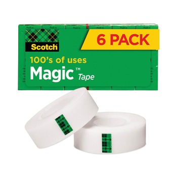 PACKING TAPES | Scotch 810K6 Magic 0.75 in. x 83.33 ft. 1 in. Core Tape Refill - Clear (6/Pack)