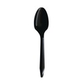 Cutlery | Boardwalk BWKSPOONBLPPIW Mediumweight Individually Wrapped Polypropylene Plastic Spoon Cutlery - Black (1000/Carton) image number 0