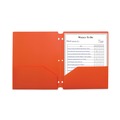File Folders | C-Line 33932 11 in. x 8.5 in. 3-Hole Punch Two-Pocket Heavyweight Poly Portfolio Folder - Orange (25/Box) image number 4