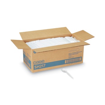 Dixie SH217 Heavyweight Polystyrene Soup Spoons - White (1000/Carton)