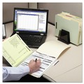 File Folders | Smead 20003 1 in. Expansion 2 Fasteners Legal Size Recycled Pressboard Fastener Folders - Gray-Green Exterior (25/Box) image number 5